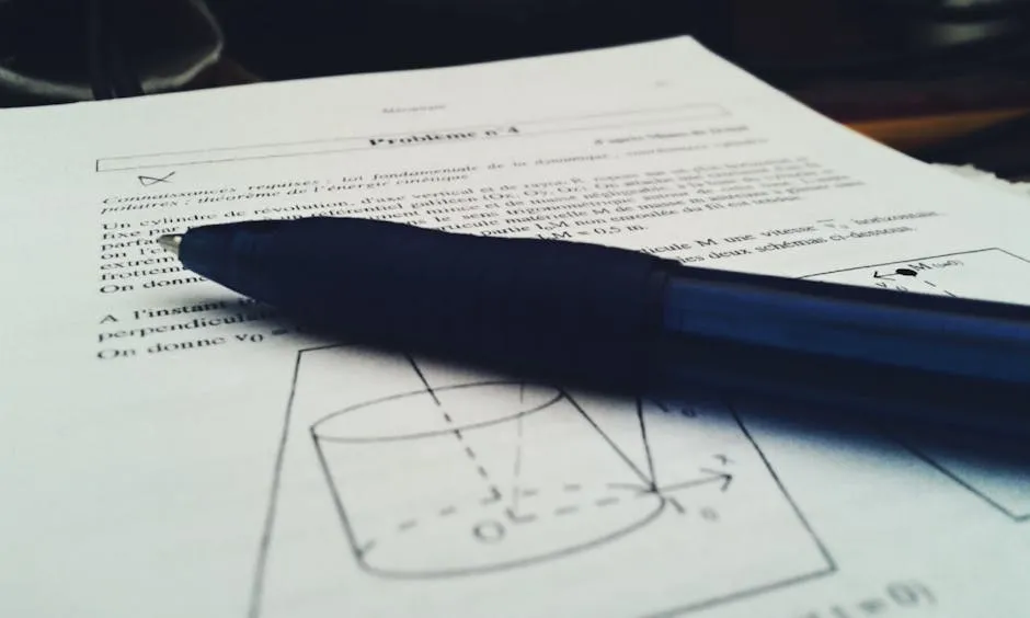 Pesquisadora lendo e revisando artigo científico impresso sobre mesa com caneta e caderno